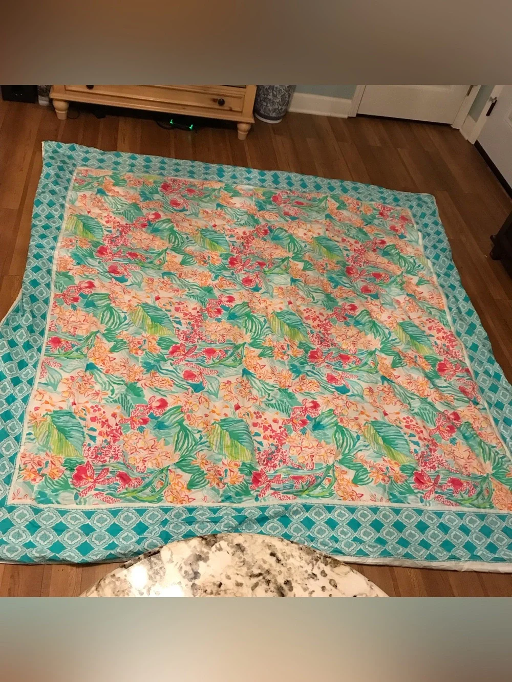 Lilly Pulitzer Pottery Barn Teen Orchid Via Flora Cotton Duvet Cover Full Queen